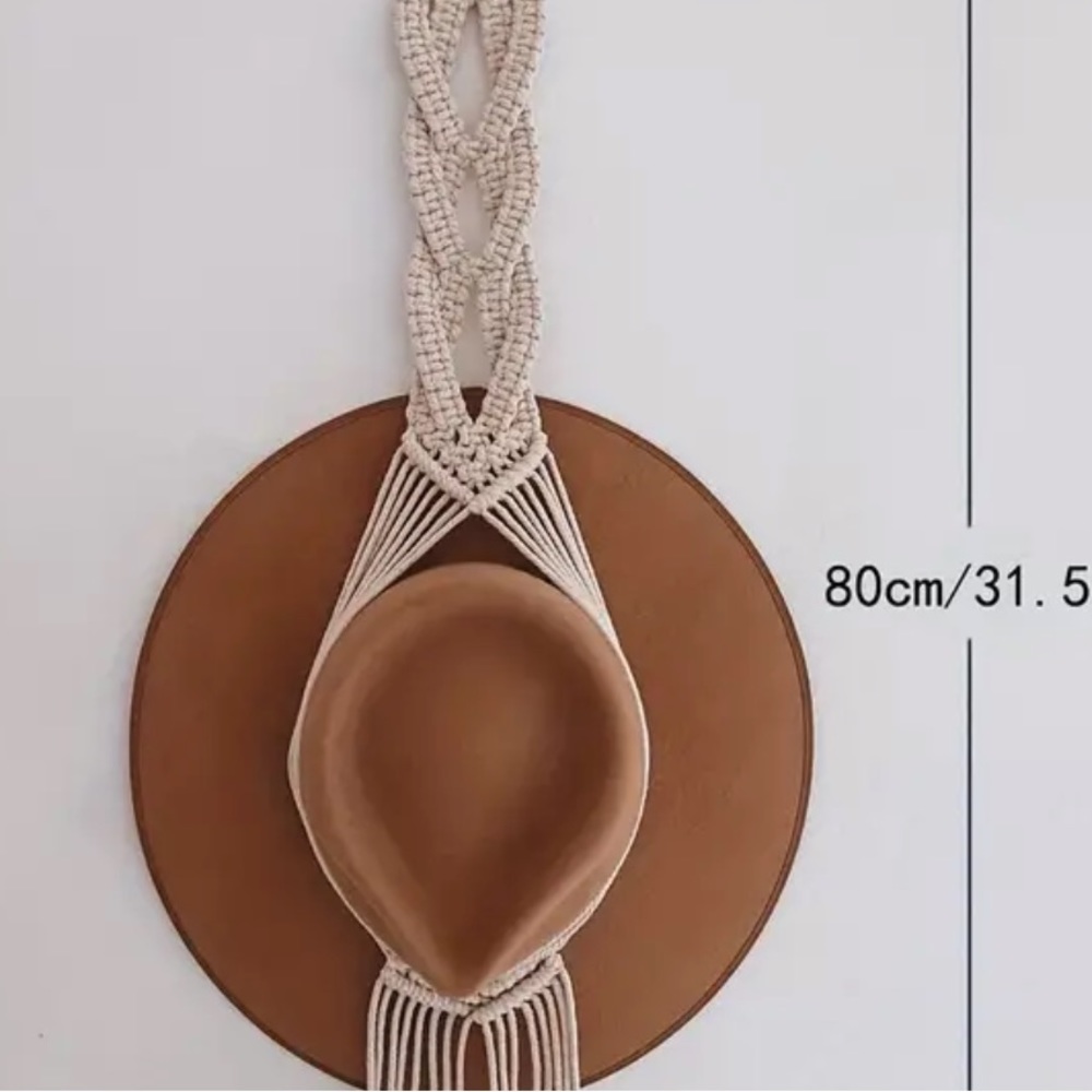 Handmade Boho Tassel Hat Rack Wall Mounted Multi-layer Organizer - Picture 3 of 5